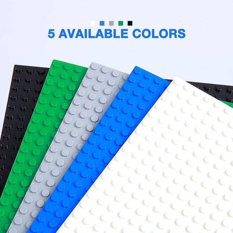 MANNIDOO Peel-and-Stick Baseplates, 10 Packs 10" x 10“ Classic Adhesive Building Base Plates for Activity Tables Tops and Walls - Compatible with All Major Brands - Grey/Green/White/Black/Blue - Image 4